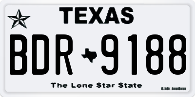 TX license plate BDR9188