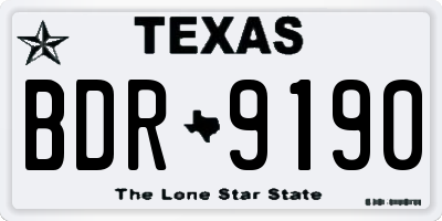 TX license plate BDR9190