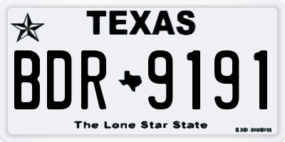 TX license plate BDR9191