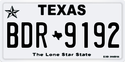 TX license plate BDR9192