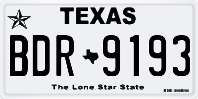 TX license plate BDR9193