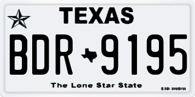 TX license plate BDR9195