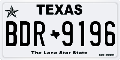 TX license plate BDR9196