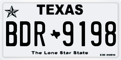 TX license plate BDR9198