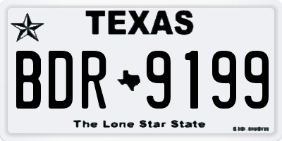 TX license plate BDR9199