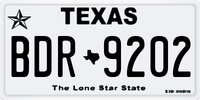 TX license plate BDR9202