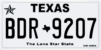 TX license plate BDR9207