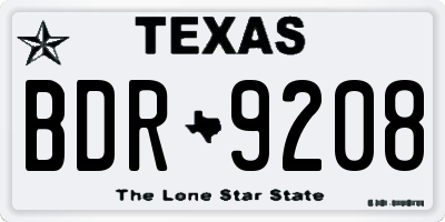 TX license plate BDR9208