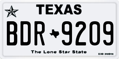 TX license plate BDR9209
