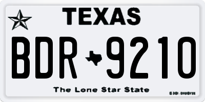 TX license plate BDR9210