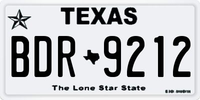 TX license plate BDR9212