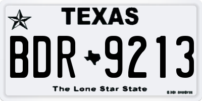 TX license plate BDR9213