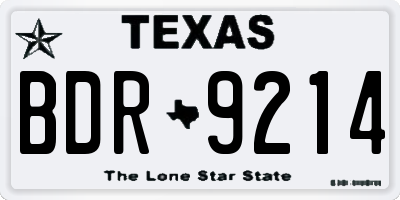 TX license plate BDR9214