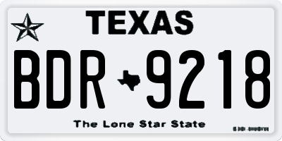 TX license plate BDR9218