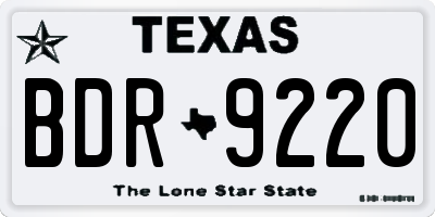 TX license plate BDR9220
