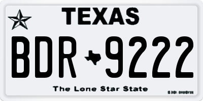 TX license plate BDR9222