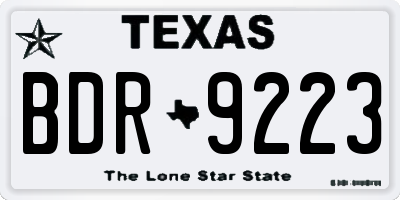 TX license plate BDR9223