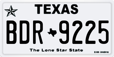 TX license plate BDR9225