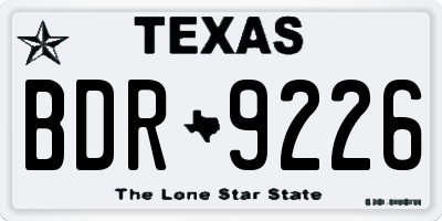 TX license plate BDR9226