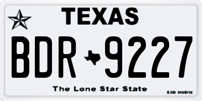 TX license plate BDR9227