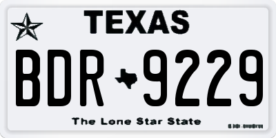TX license plate BDR9229