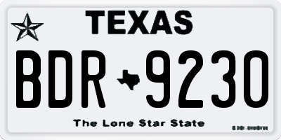 TX license plate BDR9230