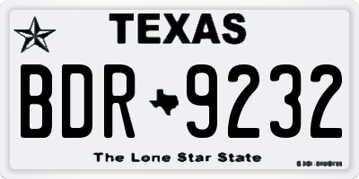 TX license plate BDR9232