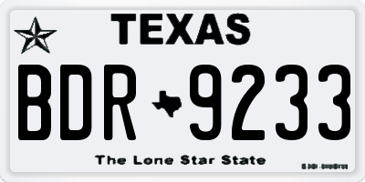 TX license plate BDR9233