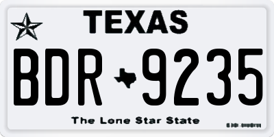 TX license plate BDR9235