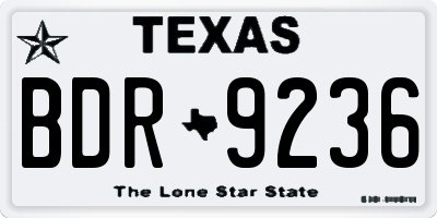 TX license plate BDR9236