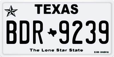 TX license plate BDR9239