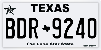 TX license plate BDR9240