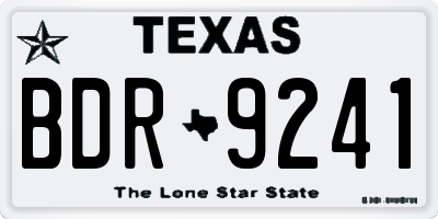 TX license plate BDR9241