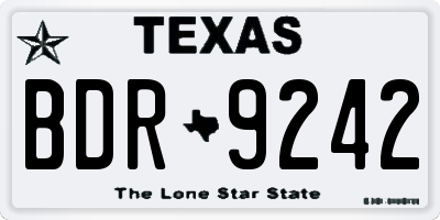 TX license plate BDR9242