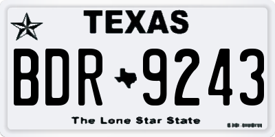TX license plate BDR9243