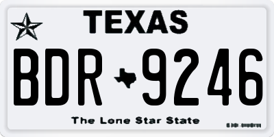 TX license plate BDR9246