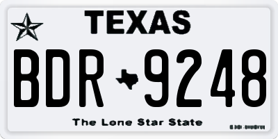 TX license plate BDR9248