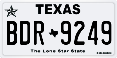 TX license plate BDR9249
