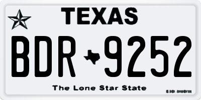 TX license plate BDR9252