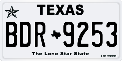 TX license plate BDR9253