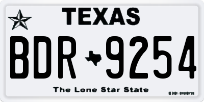 TX license plate BDR9254