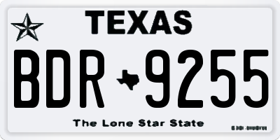 TX license plate BDR9255