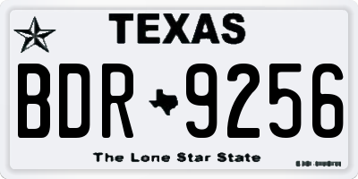 TX license plate BDR9256