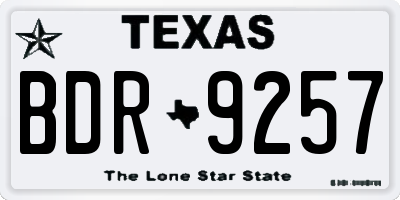 TX license plate BDR9257