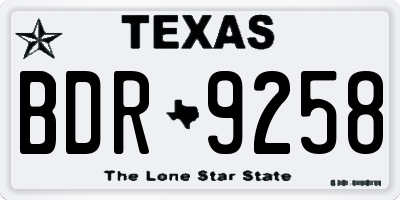 TX license plate BDR9258
