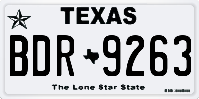 TX license plate BDR9263
