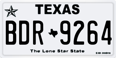TX license plate BDR9264