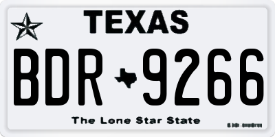 TX license plate BDR9266
