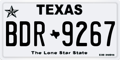 TX license plate BDR9267