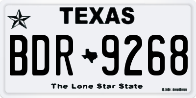 TX license plate BDR9268